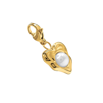 Charm Damen Edelstahl Diya in Gold, Seitenansicht