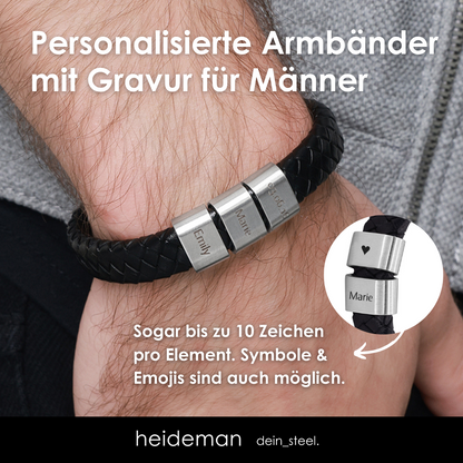 Lederarmband Titus - 3 Elemente