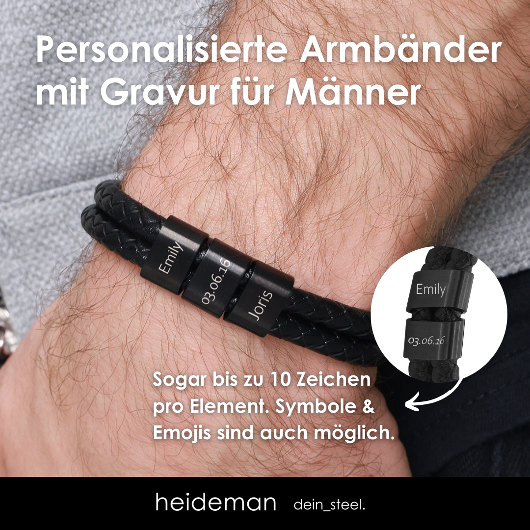 Lederarmband Titus - 3 Elemente