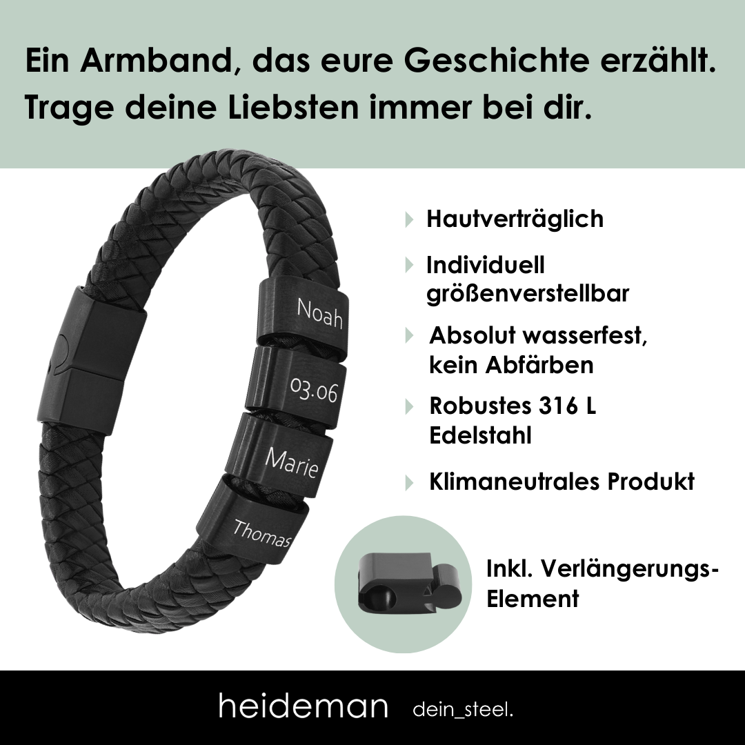 Lederarmband Titus - 4 Elemente